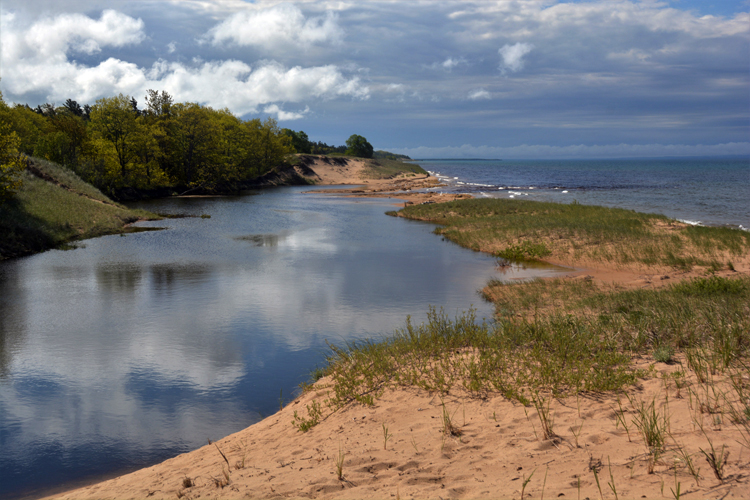 brevort river meets lake